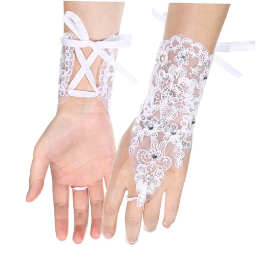 1Pair Fingerless Lace Gloves Elegant Performance Gloves for Flower Stage Wedding Events Comfortable Easy to Wear for Cosplay Costume Parties3