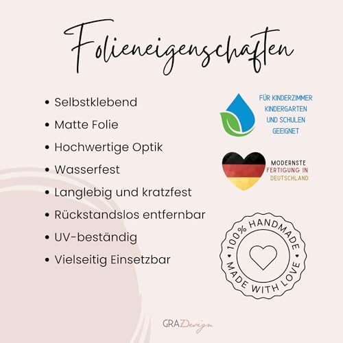 GRAZDesign Wandtattoo Flur Herzlich Willkommen Spruch, Schmetterlinge für Eingang, Wand Deko selbstklebende Klebefolie, Wohnzimmer, 68x30cm, 070 schwarz