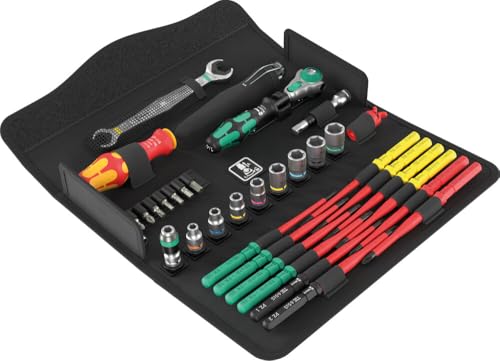 Wera 05135926001 KK W 1 Kraftform Kompakt W1 Wartung, 1/4' x 10 mm, Werkzeug-Set, 35-teilig Schwarz Stück