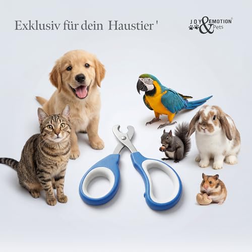 JOY & EMOTION® SUPER KRALLENSCHERE KATZEN, Hunde & Kleintiere | Präzise & Sichere Katzennagelschere für Anfänger | Ergonomisch & Handlich | Rostfreier Stahl, Scharfe Klingen | Profi Krallenpflege