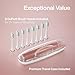 Aquasonic Vibe Series Ultra-Whitening Toothbrush – ADA Accepted Electric Toothbrush - 8 Brush Heads & Travel Case – 40,000 VPM Motor & Wireless Charging - 4 Modes w Smart Timer – Satin Rose Gold