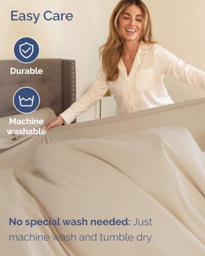 Image of CGK Unlimited Extra Deep Flex Top Split Head King Sheet Set - 6 Piece Breathable and Cooling Sheets - Hotel Luxury Bedding for Women, Men, Kids & Teens - Easy Secure Fit - Extra Deep Pockets - Wheat