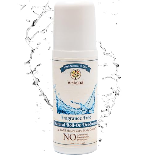 Image of 100% Natural Roll On Deodorant | 24 Hours Body Odour Protection | Fragrance Free Formula | ZERO Alcohol | For Men & Women | 75 ml