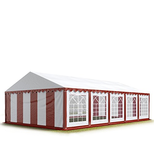TOOLPORT 5x10 m Tente de réception/Barnum Rouge-Blanc Toile de Haute qualité PVC 700 N