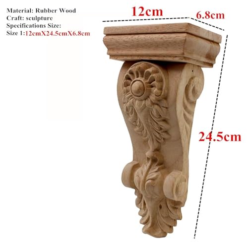 Corbeaux sculptés en bois applique florale décorative de maison - 3