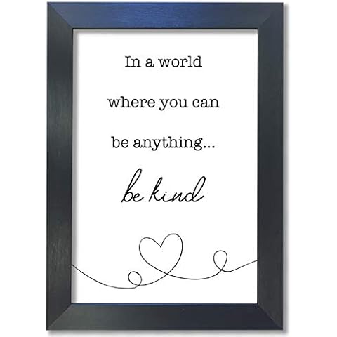 Motivational Inspirational Be Kind Prints Funny Quote Posters A3-A4 Frame Wall Art Decor (24. A4 Print Only) Cover