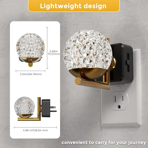 Image of L LOHAS LED Night Lights Plug Into Wall,Dusk to Dawn Sensor,10-Color RGB Dimmable Night Light, 180Rotating Plug in Night Light for Bathroom, Hallway, Bedroom, Stairway