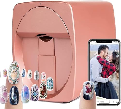 DARZYS Digital Mobile Nail Art Printe, Digital Mobile Nail Printing Machine, Support WiFi/USB, for Nail Studio/Manicurist/Nail Lovers(Rose Gold)