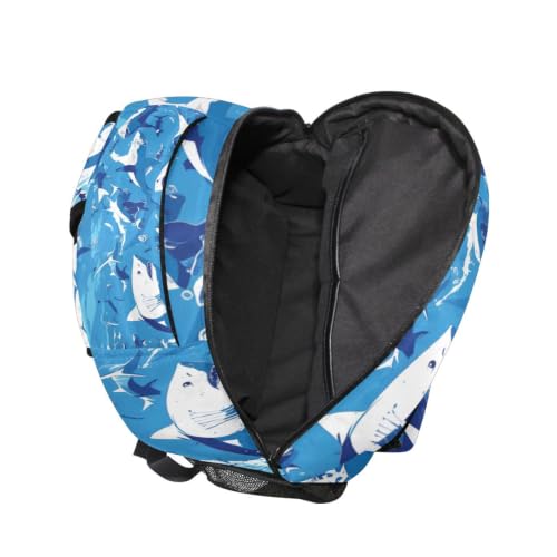 Sac à dos école requins bleus grand volume avec dos matelassé ergonomique - 5
