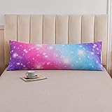 NTBED Glitter Body Pillow Cover Starlight Sparkling Gradient 100% Brushed Microfiber Pillowcase with Envelope Closure for Kids Girls Adults,(20'x54',Blue Purple)