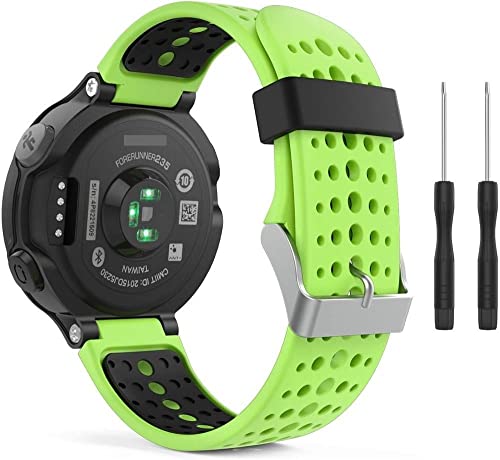 Bracelet montre Garmin Forerunner 235 silicone vert souple anti-transpiration