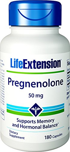 Life Extension Pregnenolone 50 mg Capsules, 180 Count