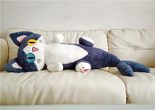 Oopshana Lovely Plush Shark Cat Doll Cute Cartoon Soft Stuffed Shark Kitten Pillow Long Throw Sleeping Pillow Doll Toy Gift For Kids Girlfriend,19.7/33/53Inches #TOP5