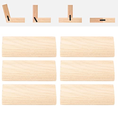50 Pièces Domino Tenon 10x50mm Tenons en Bois Plat Cheville en Bois de Hêtre Massif Bloc D'insertion de Menon pour le Travail du Bois Meuble D'épissage Fabrication de Cadres