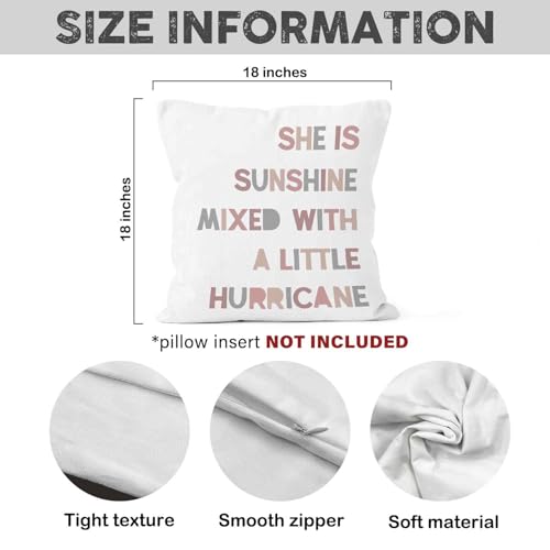 Monalet 011 Colorful Girls Nursery Throw Pillow Covers 18X18, She Is Sunshine Mixed With Hurricane Decorative Square Pillow Cases thumb #6