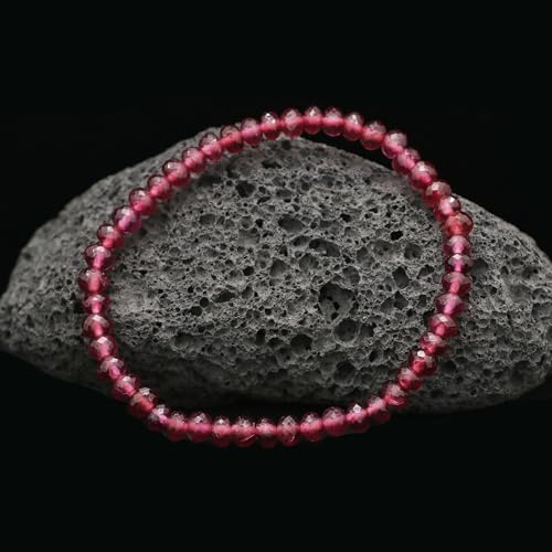 Bracelet en rhodolite grenat véritable de Stone House - 3