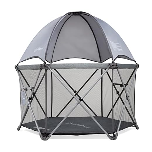 Baby Delight Go with Me Eclipse Deluxe Portable Playard | Playpen | Sun Canopy | Indoor and Outdoor | Elephant Grey