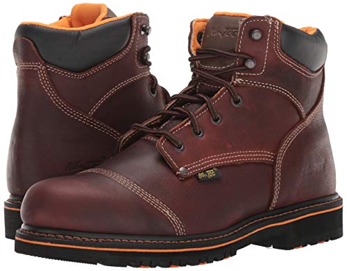 Bota de trabalho confortável masculina Ad Tec de couro trançado de 15 cm com bico macio