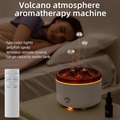 Difusor aromático eléctrico PEAPOET 500ml volcán llama negro miniatura 3