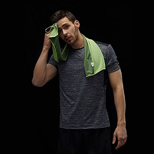 Immoono 10 Pack Cooling Towels Bulk Microfiber Ice Towel Quick Dry Breathable Chilly Sweat Towel Stay Cool Towel For Neck Face Yoga Gym Workout Running Pilates Beach With Carabin Bag, 40X12'', Green #TOP5