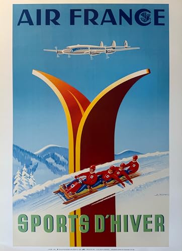 Affiche AIR FRANCE 1951 Collection Art Rétro Poster Format 50X70 Cm A.Kow