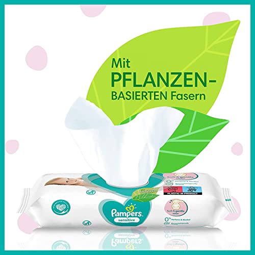 Pampers Sensitive Baby Feuchttücher, 260 Tücher (5 x 52) ohne Duft, für eine sanfte und weiche Reinigung – Bild 6