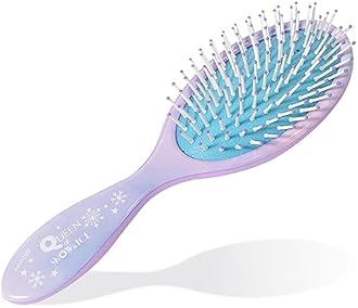 Frozen Princess Elsa Hair Accessory 5 Pcs Set - 1 Regular 9 inch Frozen Hairbrush & 4 Frozen Scrunchies - Detangling Brush & Elastic Hair Ties Ropes for Girls, Ages 3+