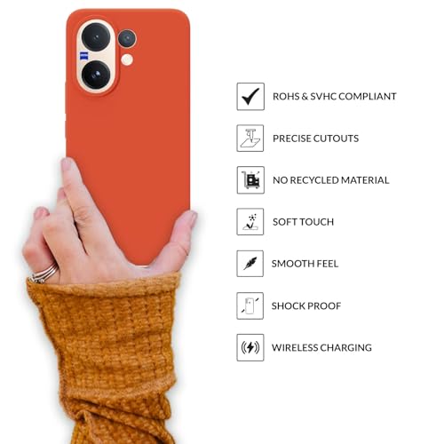 Image of SPRIG Compatible with Vivo V60 Premium SilkTone Back Cover Drop Tested Shock Proof Mobile Case for Men, Women, Boys and Girls with Camera Protection (Orange)