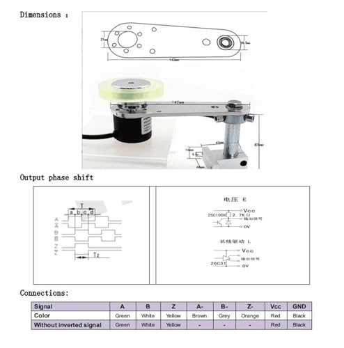 Sensor codificador de rueda de 1000 ppr para medición digital de distancia NPN PNP 5