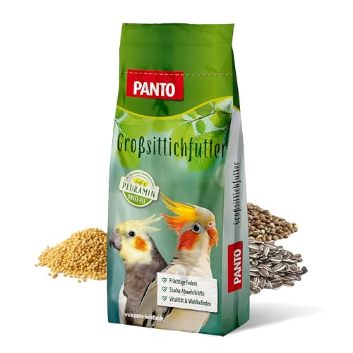 PANTO Großsittichfutter mit Pluramin 25 kg - Bunte Saatenmischung für Papageien und Großsittichen Vogelfutter mit Sonnenblumenkernen