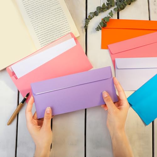 Image of Outus 500 Pcs #10 Colored Envelopes Business Adhesive,Bright