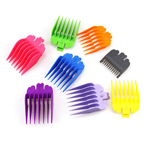 8 Color Coded Professional Comb Attachment,1/8'' to 1'' Attachment Cutting Guides,for Most Hair Clippers/Trimmers,Great for Professional Stylists and Barbers