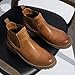 Jousen Chelsea Boots Men Leather Casual Retro Slip On Boots Elastic Fashion Ankle Boots for Men(AMY8141A Tan 11.5)