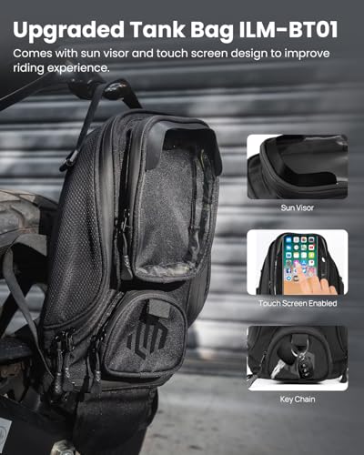 image for ILM Motorcycle Tank Bag Magnetic 4 Straps Reinforced Fastening Waterpr