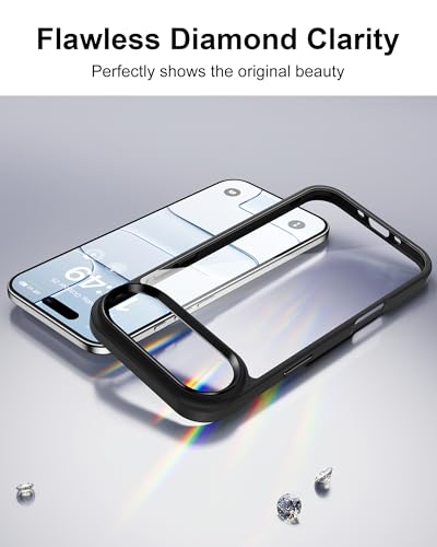 Image of HOOMIL Case for iPhone Air 6.5-Inch, Non-Yellowing, Drop Protection, Anti-Scratch Transparent Hard Back Phone Cover - Black