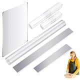Generisch Acrylic Stick Pressing Board   Acrylic Clay Plate | Clay Tool Set | Clays Roller Tool | 6 Pieces Clays Tools with Roller Sheet for Clây DIY Shaping Modelling Shaping Sculpting Craft