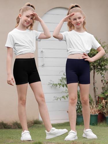 6 pack cotton girls bike shorts girls shorts kids clothes cartwheel under dress breathable multi-color