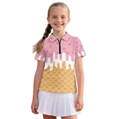 DISNIMO Summer Tee Shirts for Girls Collared Polo Clothes Short Sleeve Golf T-Shirts