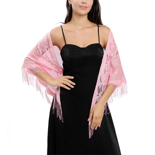Sup-Coente Bohemian Lace Shawl Wrap for Women Renaissance Triangle Tassels