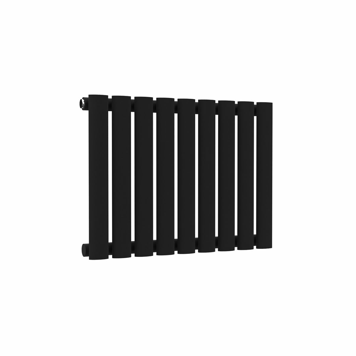 Lux Heat Black Oval Horizontal Single Panel Designer Radiator 400Mm (H) X 540Mm (W)