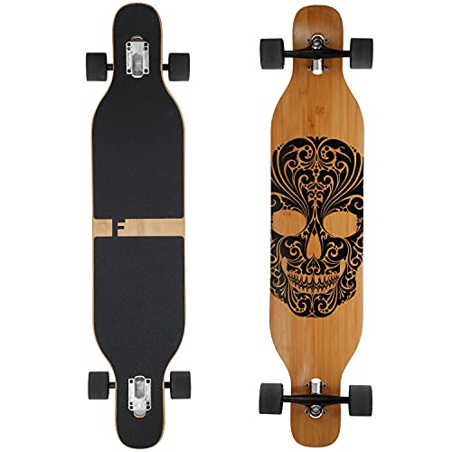 FunTomia Longboard mit 3 Flex Stufen Drop Through Cruiser Komplettboard...