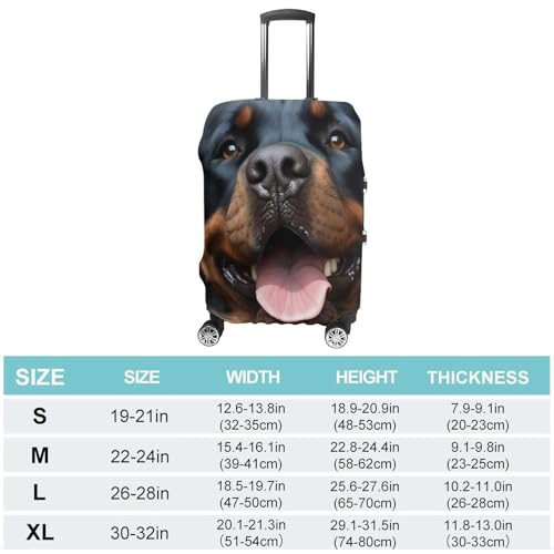 Rottweiler Dogs Tongue Head Luggage Cover, Washable Elastic Suitcase Cover Protector Fit 18-32 Inch Luggage2