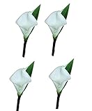 Angel Isabella Set of 4-Real Touch Cream Artificial Keepsake Calla Lily boutonnieres Pin Included