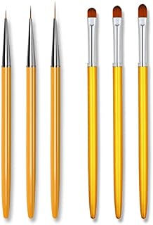 Hanyousheng Nail Art Brush, 6 pcs Nail Art Pen Set, Liner Brush Tool, UV Gel Acrylic Nail Brush, Nail Painting Brush Pen for DIY Nail Art Designs