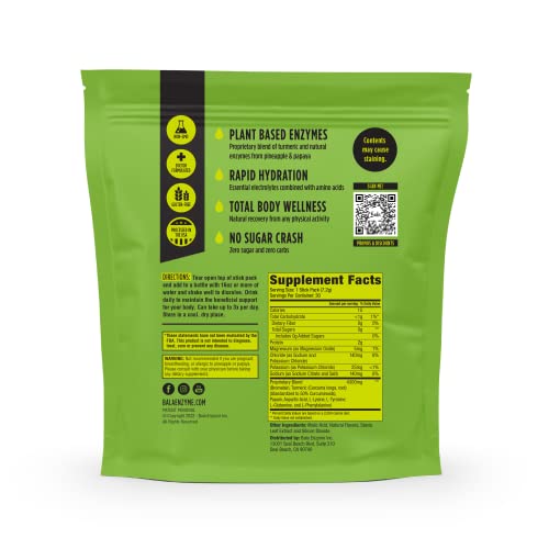 Bala Hydration Turmeric Drink Mix Packet|Sugar Free Electrolyte Powder Packet, Muscle Recovery, Immune Support, Joint Relief|Zero Sugar, Plant-Based Enzymes, Bromelain, Papain, Curcumin(Lime 30 Pack) #TOP3