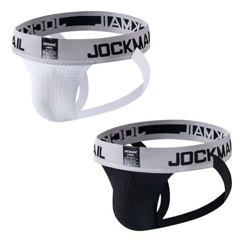 JOCKMAIL Men's Athletic Supporter Men's Briefs Rainbow Underwear Gym Workout 2 Pack…