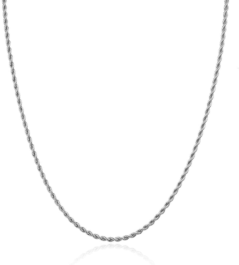 Adabele 304 Stainless Steel Rope Chain Necklace Non Tarnish Waterproof image 2