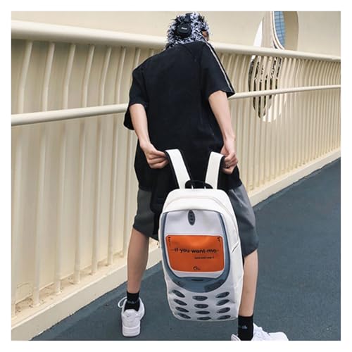 2025 Women's PU Leather Phone Shaped Backpack Wallet, Large Capacity Couple Travel Backpack, Lightweight and Casual(White)3