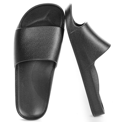 SKETOE Arch Support Slides for Women and Men Recovery House Sandals for Men Soft and Comfortable Summer Beach Shoes Slippers Women Black