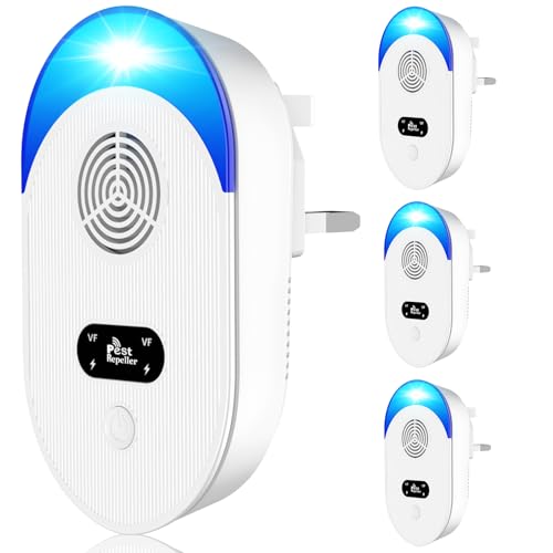 Ultrasonic Pest Repeller, 4PCS Powerful Mouse Repellent Plug In Pest Control - Effective Against...